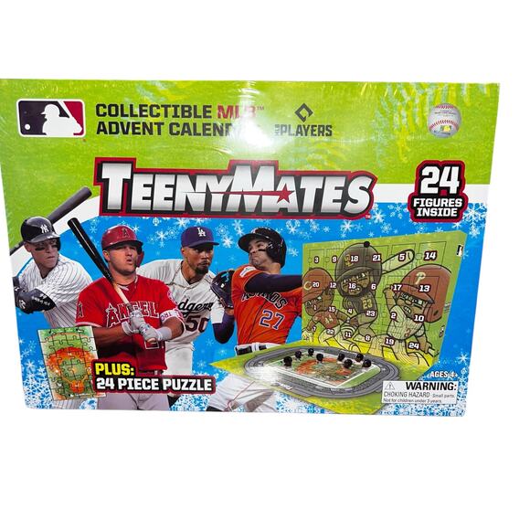 TeenyMates Collectable MLB baseball Advent Calendar. 24 Figures, puzzle  NEW - Picture 1 of 5